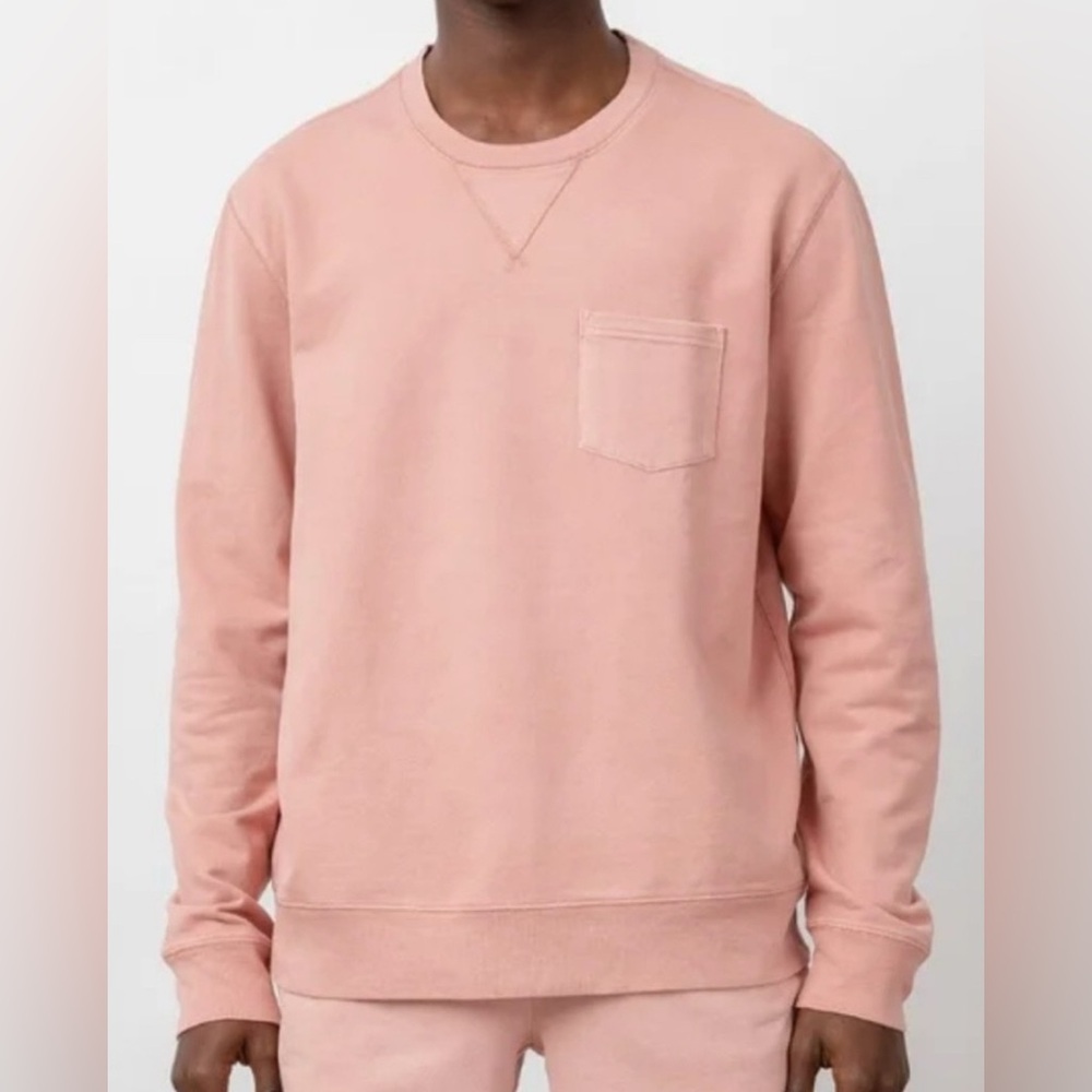 NWT Piombo Crewneck Pullover Sweatshirt w Pocket in Muted Rose - Size XXL